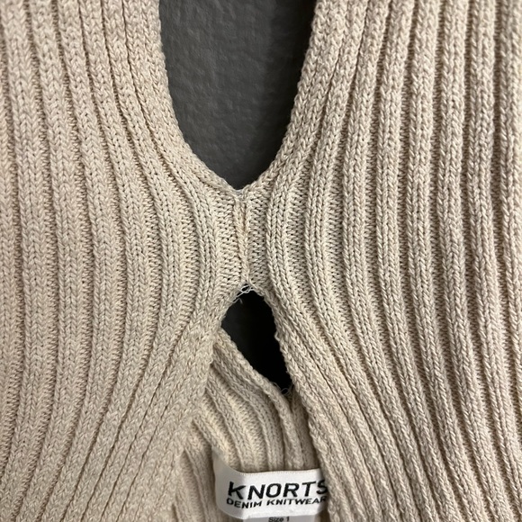 KNORTS Denim Knitwear Cream Halterneck - Picture 4 of 5